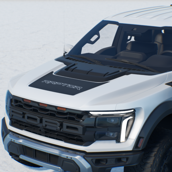 FORD F150 RAPTOR HOOD DECAL BLACKOUT