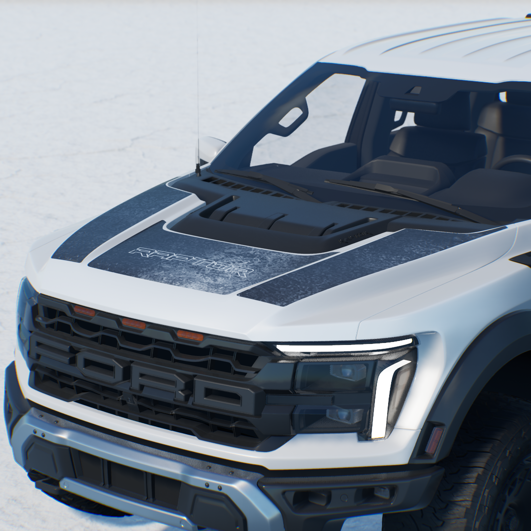 FORD F150 RAPTOR HOOD DECAL FORGED CARBON