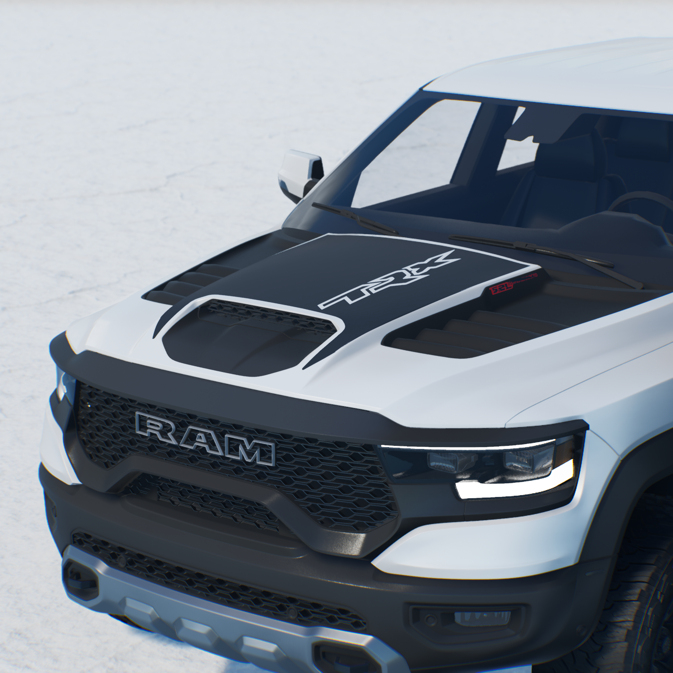 ram trx hood decal blackout